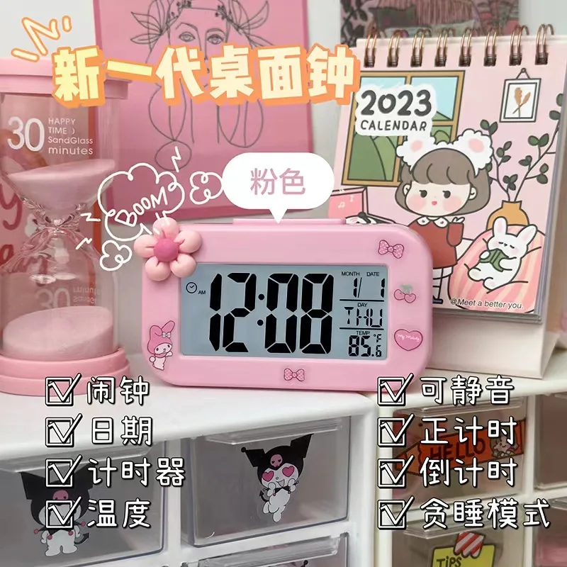 Desk Decorations Table Clock Bedroom Decoration Led Digital Alarm Clock Data Times Calendar Electronic Multi-function Desktop