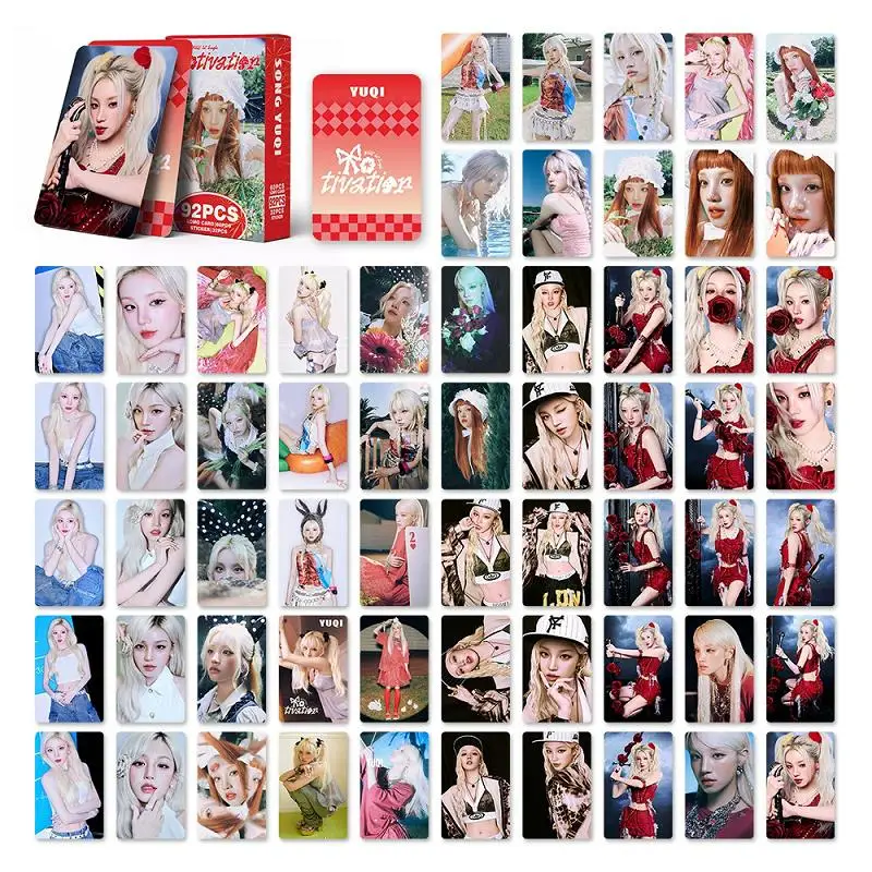 92 قطعة/المجموعة/مجموعة بطاقات لومو ليزر تحفيزية من Song Yuqi - مجموعة صور ثلاثية الأبعاد على شكل نجمة مع ملصقات حصرية