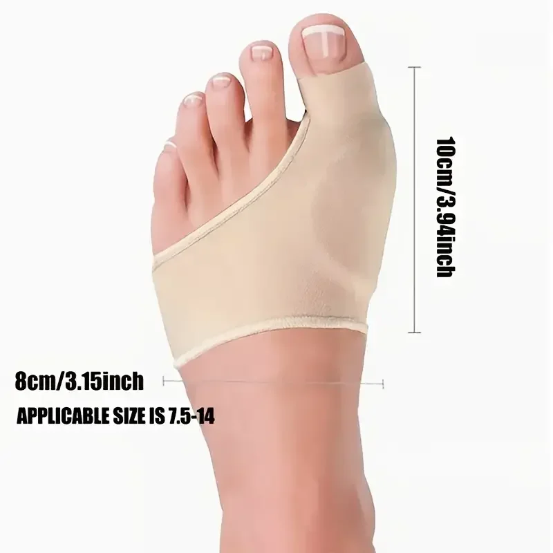 Silicone Toe Separator Socks - Adjustable Hallux Valgus Splint W/Bunion Corrector & Anti-Slip, Day/Night Orthotic Sleeve