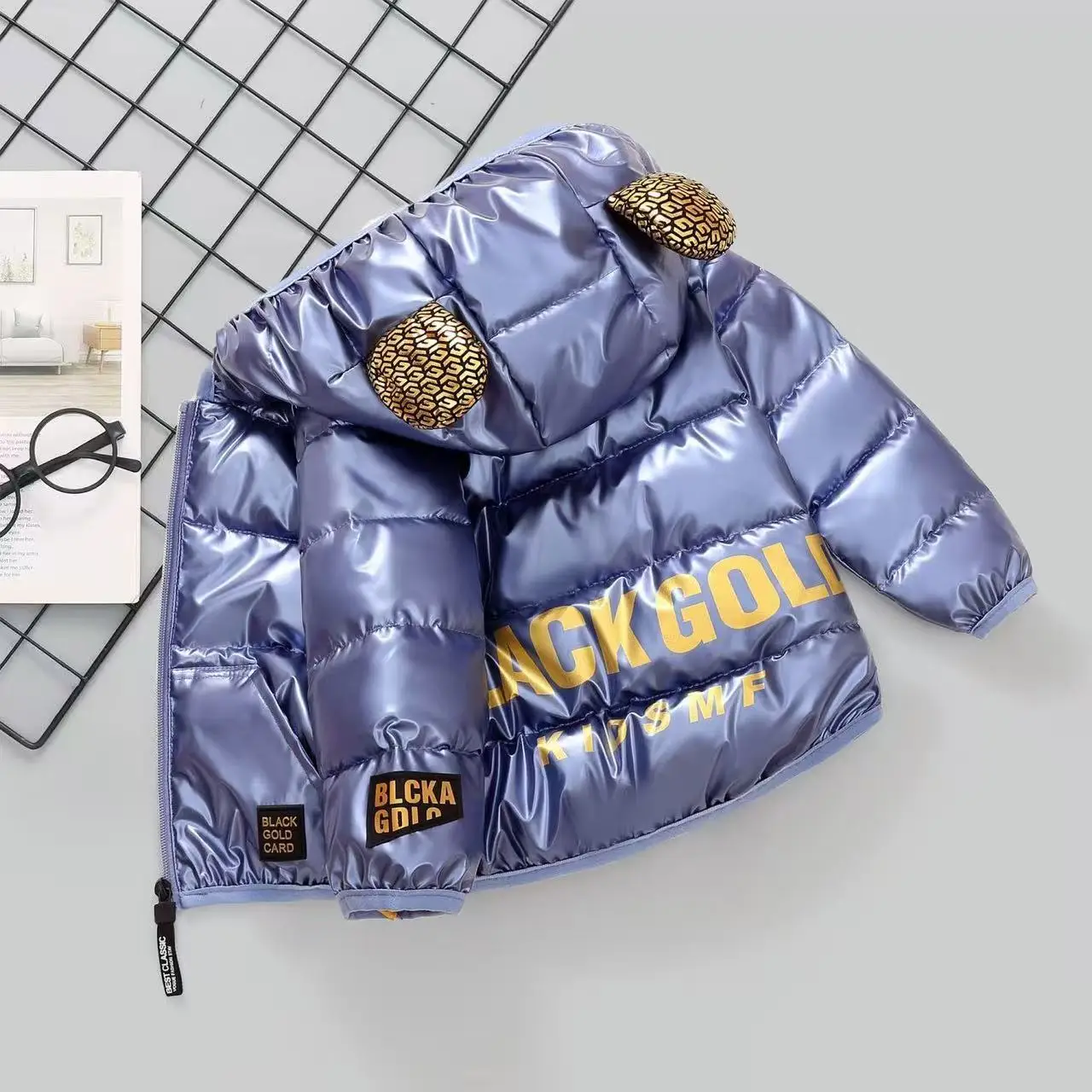 Boys' Down Cotton Jacket Winter 2025 New Style Girls' Baby Windproof and Warm Bright Thick Coat Children's Cotton-Padded Jacket