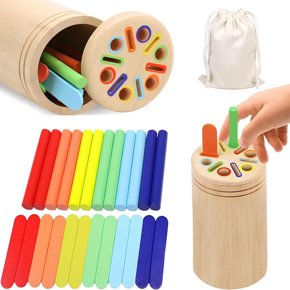 Montessori Auto in legno Giocattolo Casa Gioco di lancio Colore Ordinamento Forma Palla corrispondente Goccia di monete Giocattoli educativi per l'addestramento del motore fine