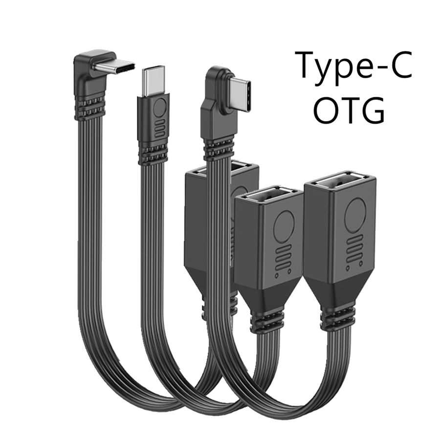 Flat C-type USB to OTG USB Cable 5-30cm Suitable for Phones Computers Function TYPE-C 90 degree Male To USB 2.0 Female Adapter