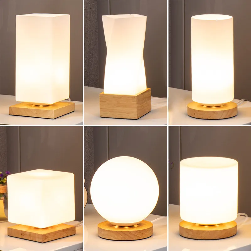 

Настольная лампа из массива дерева в скандинавском стиле — современный минималистичный прикроватный светильник, диммируемый светодиодный ночник для спальни, гостиной, домашнего декора