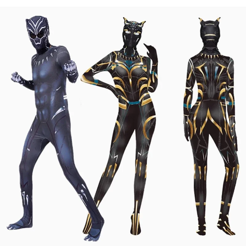 Pantera nera Wakanda Forever Marvel Costume da supereroe Adulti Tute Tute Cosplay Party Dress Up TChalla Shuri