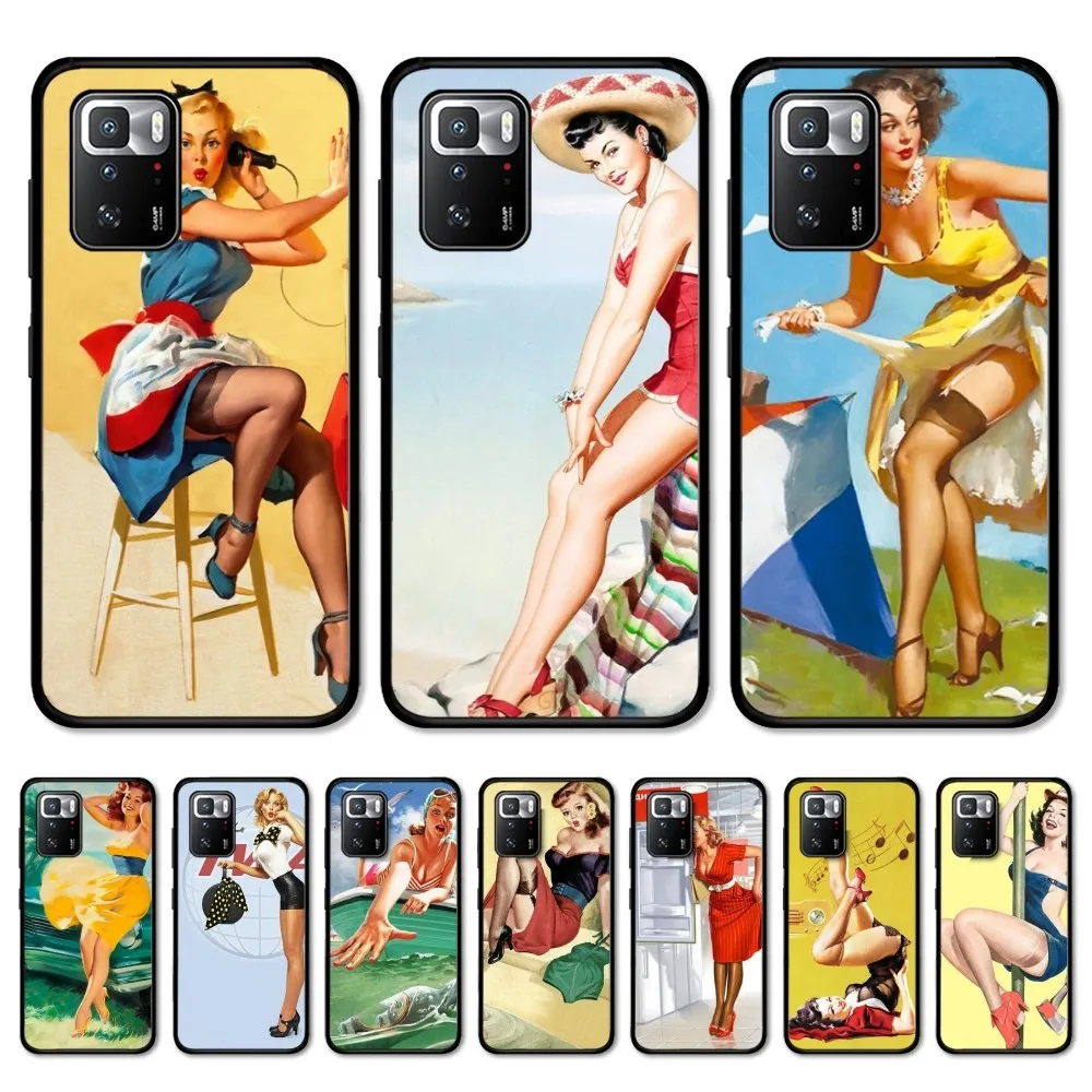 Sexy Pin Up Girl Phone Case For Redmi Note 4 X 5 A 6 7 8 T 9 9S 10 11 11S 11Epro Poco M3 pro