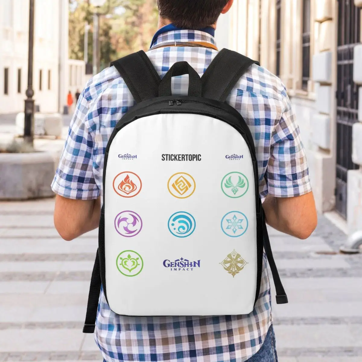 Genshin Impact Circle Pack Zaini da donna Ragazzi Ragazze Bookbag Studenti Borse da scuola Portabilità Zaino da viaggio Borsa a tracolla