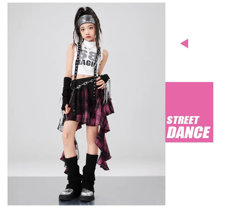 Mädchen Jazz Hip-Hop Tanzkostüme Set Bühnenoutfits für Mädchen Gruppen Kpop Mode Laufsteg-Show Tanzbekleidung Sets – Detail 11