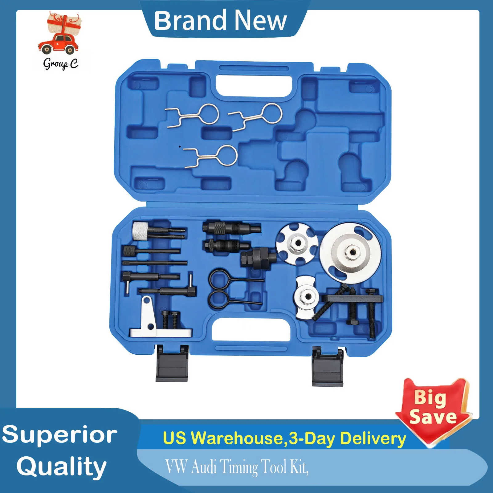 

VW Audi Timing Tool Kit, 2.7 3.0 TDi Diesel Engine Cam Crank Locking Set, Professional Camshaft Timing Tools Upgraded