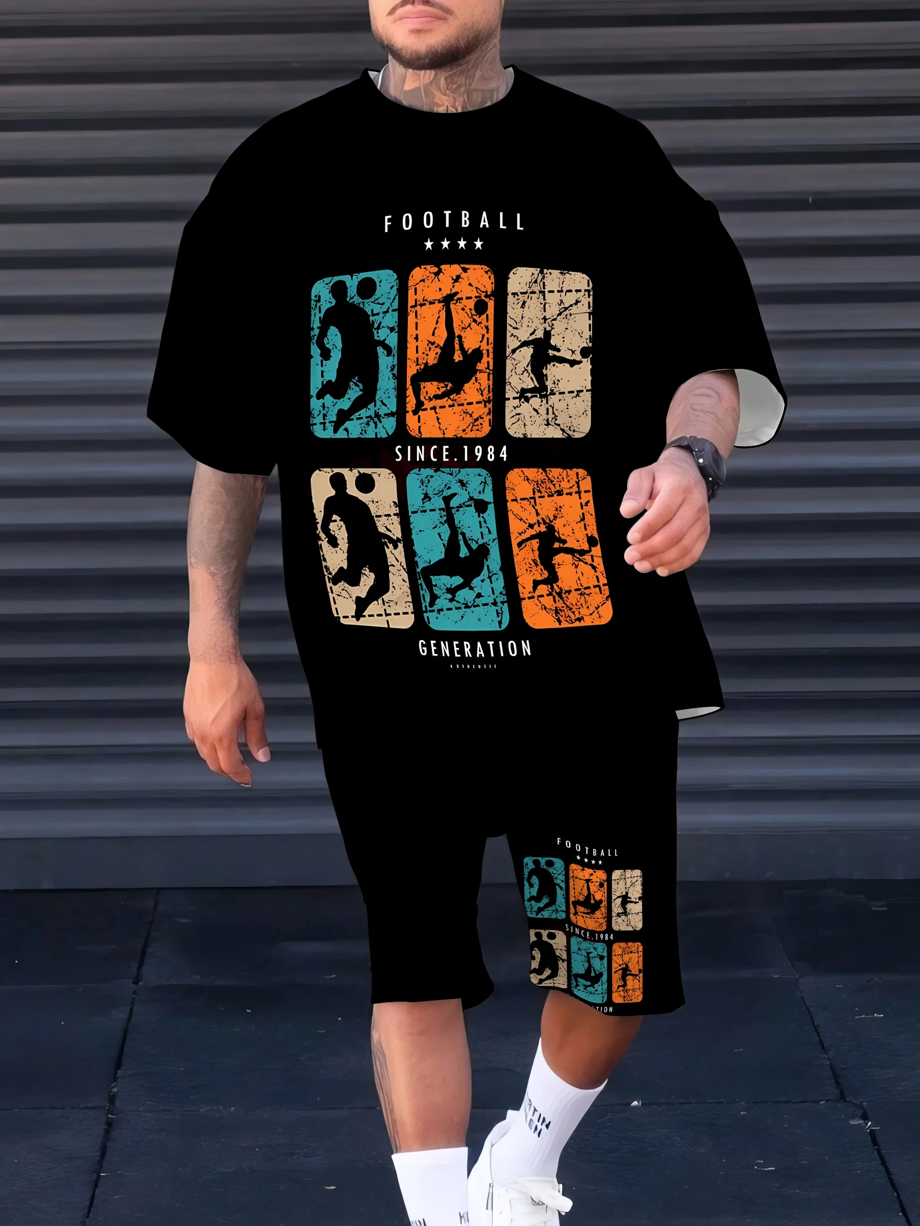 

The 2025 summer new men's suit is fun and colorful featuring basketball prints for casual sports and outdoor wear