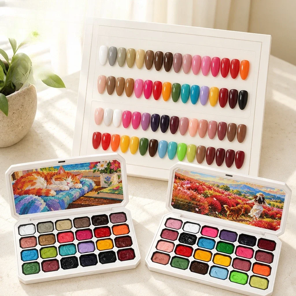 4 IN1 Pat Painting Gel Nail 24 Colors Gradient Painting Gel Nail Art Semi Permanent Soak Off UV/LED Nails Used For Gel DIY