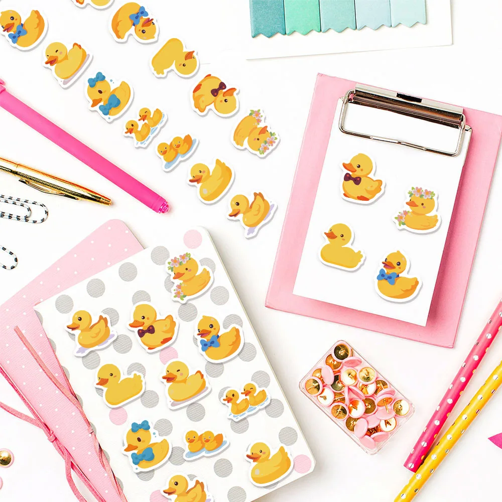 500PCS Nette Gelbe Ente Dekorative Graffiti Rolle Aufkleber DIY Telefon Fall Laptop Wasser Flasche Wasserdichte Aufkleber