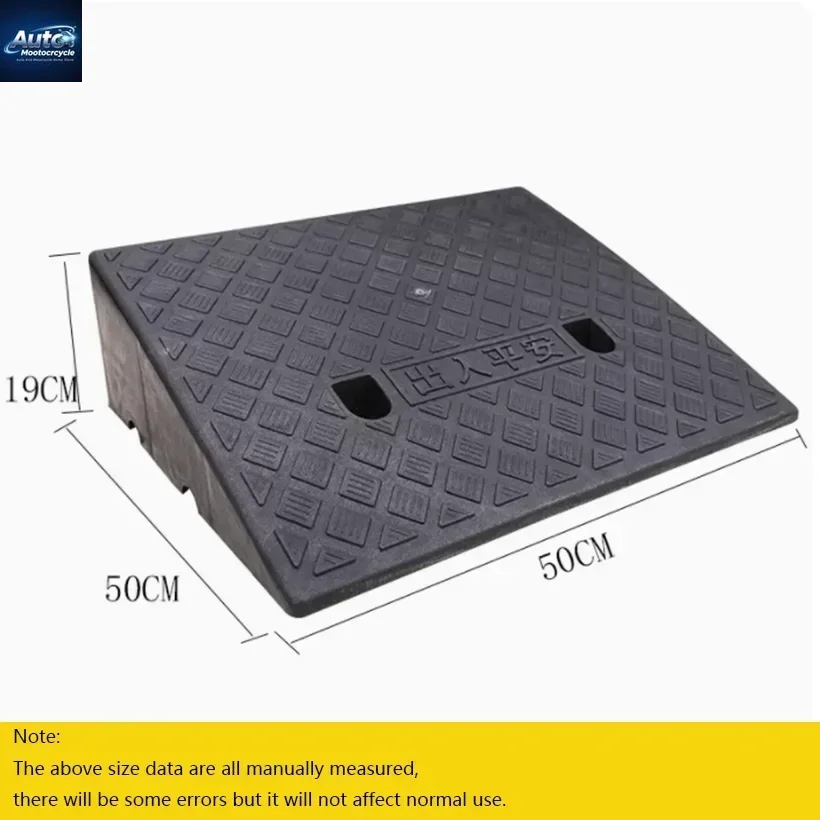 High 19cm Car Access Ramp Triangle Pad Speed Reducer Durable Threshold For Automobile Motorcycle Heavy Wheelchair Rubber Wheel