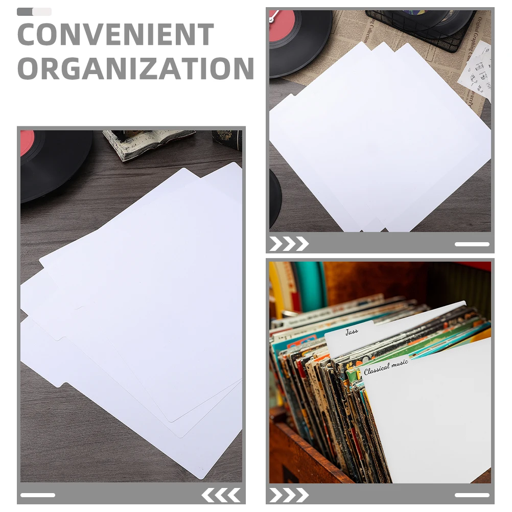 6 قطعة فواصل تسجيلات الفينيل أرشيفال البلاستيك مقسم بطاقات لصناديق تخزين الألبوم الكتابة على علامات تبويب الفهرس فواصل المجلد سجل #6