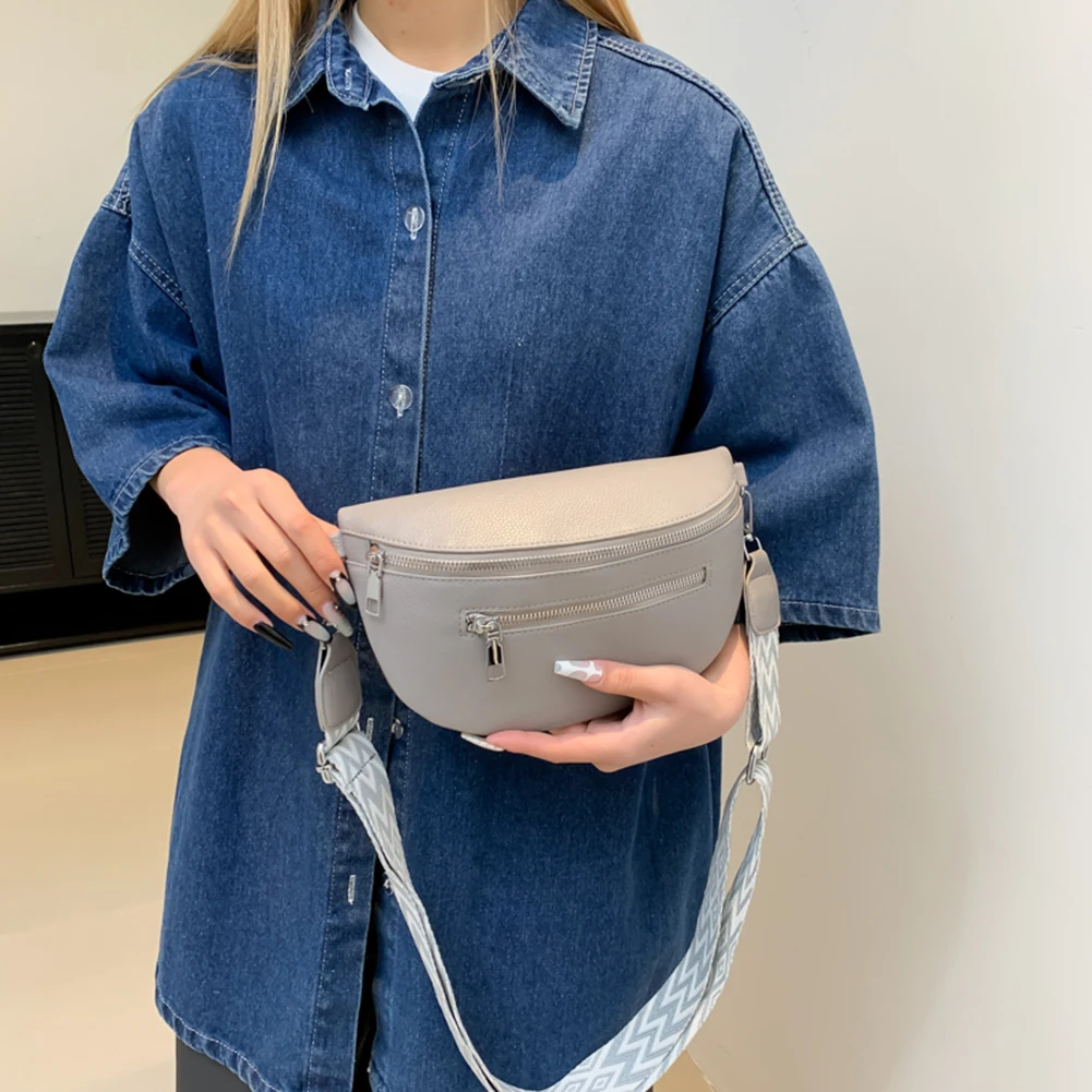 

Женская стильная сумка через плечо с широким ремешком, винтажная нагрудная сумка с несколькими карманами, простая сумка через плечо, женская повседневная сумка