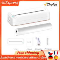 A4 Portable Paper Printer Thermal Printing Wireless BT Connect Photo Printer for Outdoor Travel Home Office Printing Sketches