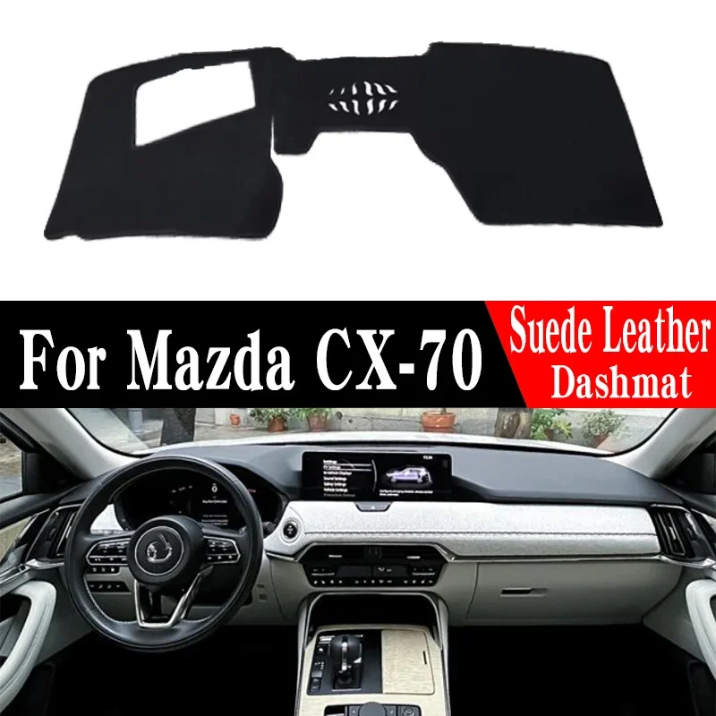 

Для MAZDA CX-70 2024 2025 2026: Коврик на приборную панель из замши и кожи, накладка на панель приборов, защитный коврик для автомобиля