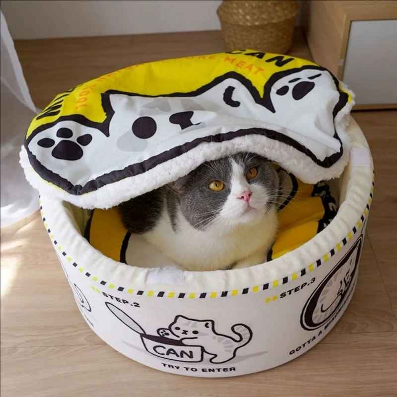 

Noodle-Shapes Pet Bed with Mat Removable Instant Noodle Pet House Kennel Large Warm Cushion Udon Cup Noodle Dog Cat Nest Beds