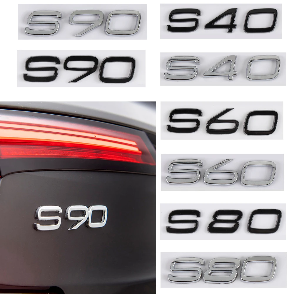 3D Car Rear Trunk Letter Badge Sticker Volvo Logo Decoration Stickers Decal For Volvo Rdesign V50 V60 V90 S40 S60 S80 S90 V8 AWD