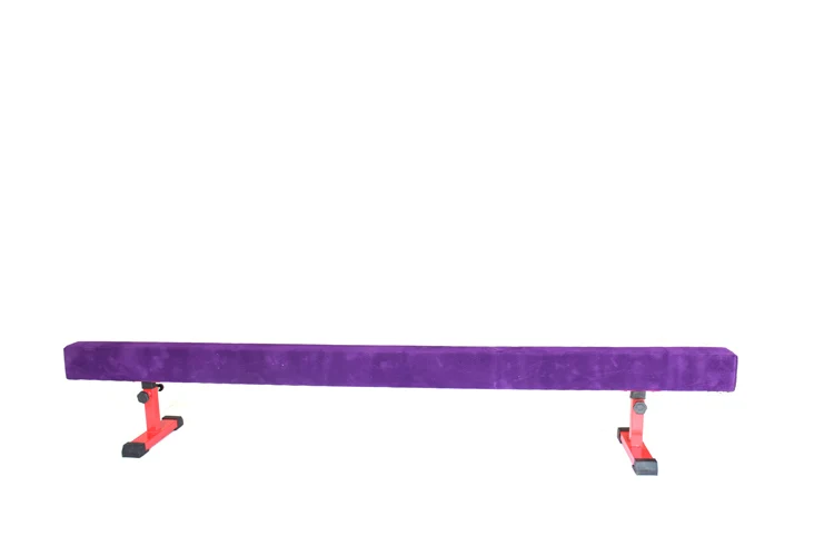 CE Approved Oval Shape 12FT Height Adjustable Gymnastic Balance Beam For Kids in Suede Cover