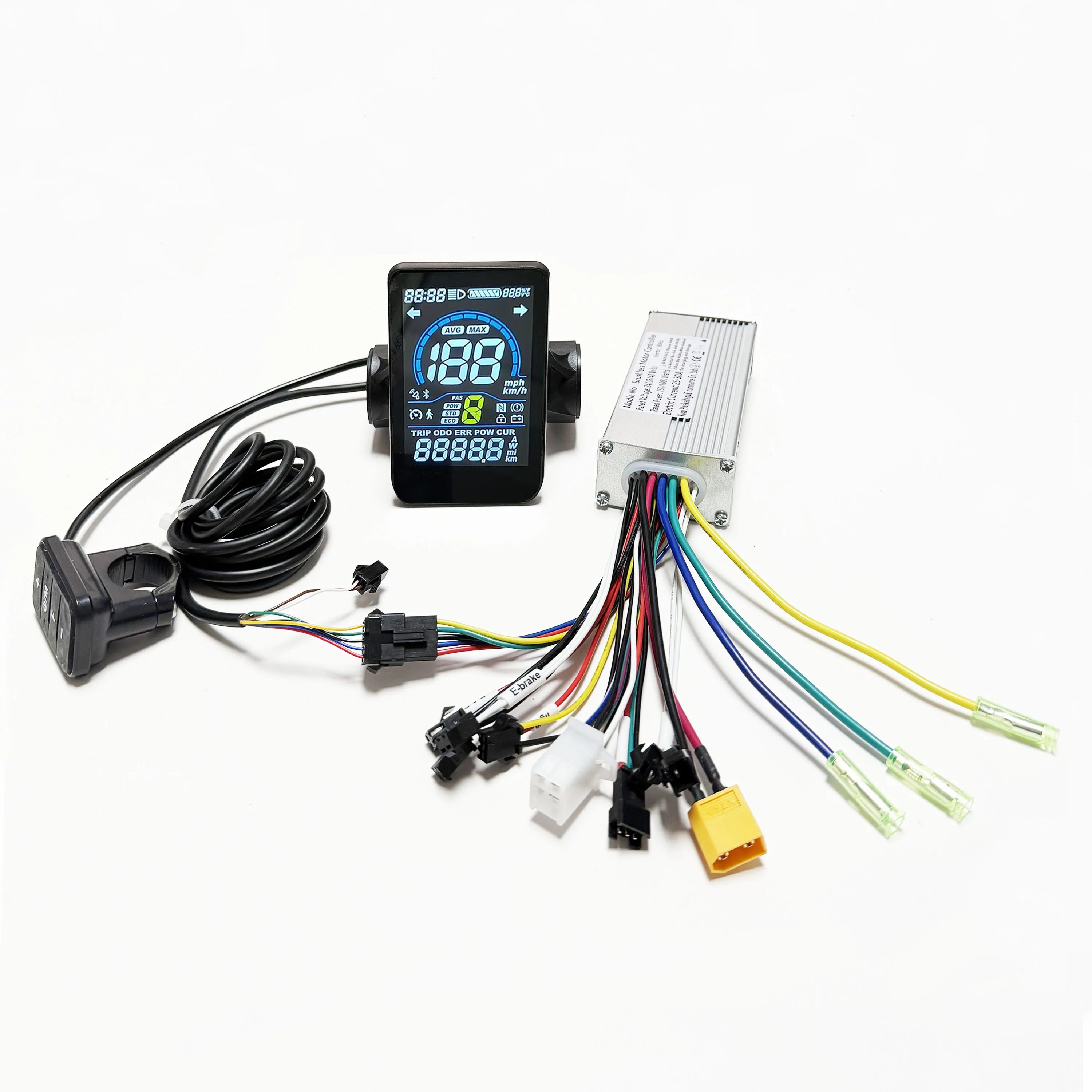 24V 36V 48V 350W 500W Electric Scooter Brushless Motor Controller 9 MOSFET 25A-30A With UART No.2 LCD Display Set for E-Bike
