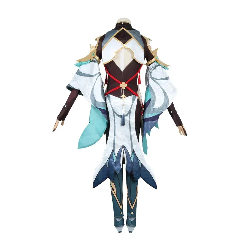 

Genshin Impact Shenhe Cosplay Full Set Costumes with Or Without Wigs Comic-Con Halloween Themed Dress Up Accessories CFJ567K