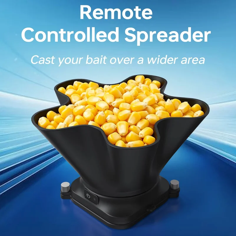 Remote Bait Dispenser For Bait Boats 360° Rotating Bait Spreader 2.4GHz Wireless 300-400m Range IP67 Waterproof Easy Tools