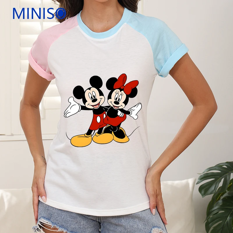 

Plus Size Woman Clothing Ladies Y2k t-Shirt Short Sleeve Tops Cartoon Clothes Disney Mickey Tees Summer Dress Clothes 2025