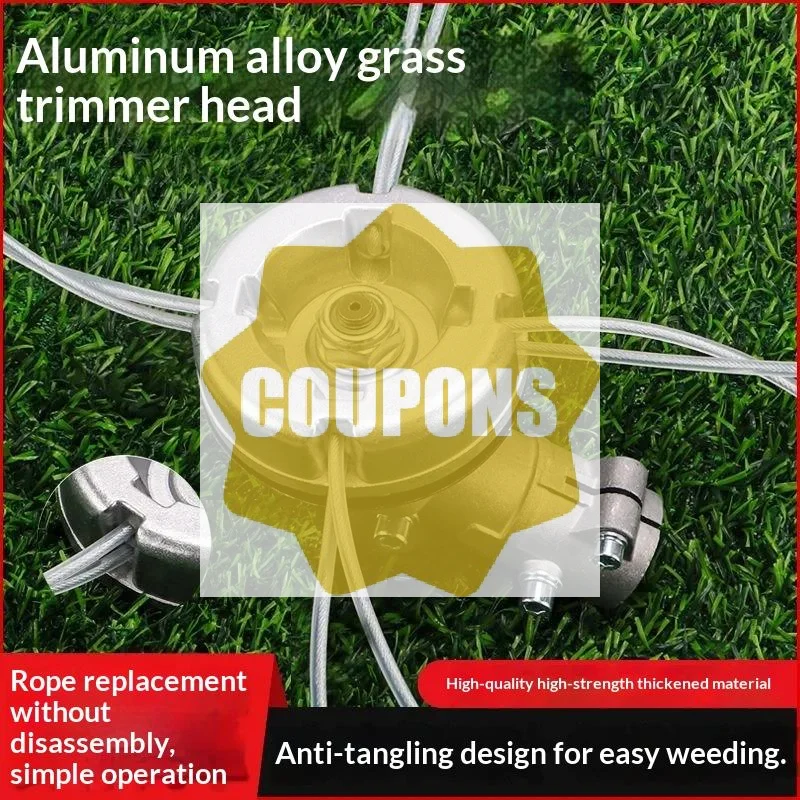 Aluminum Grass Trimmer Head Universal Lawn Mower Replacement Head Lawn Mower Accessory For Garden Yard Grass Cutting