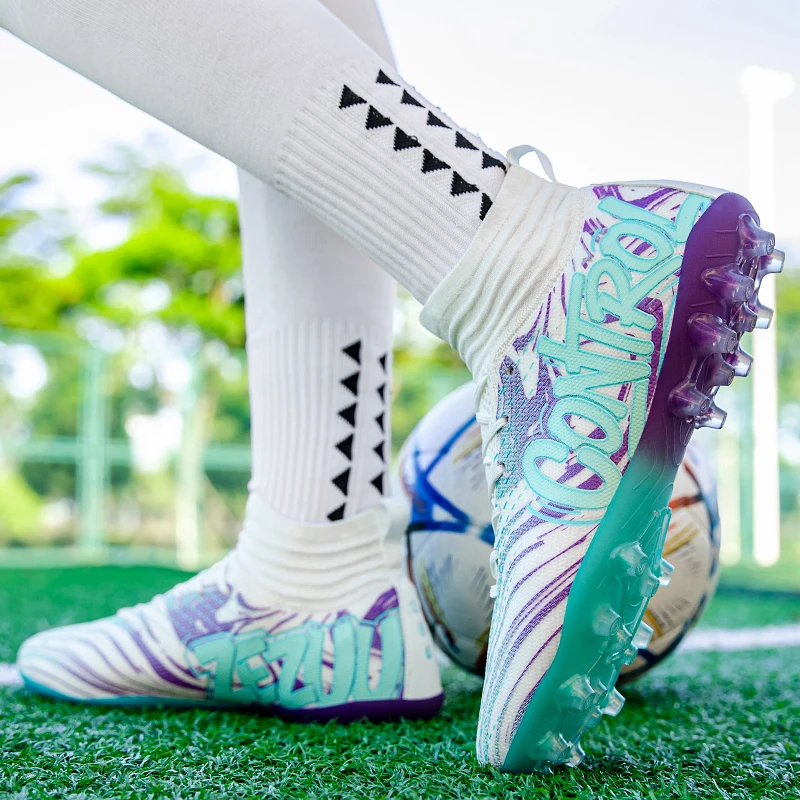 

Мужские новые футбольные бутсы FG, профессиональные удобные дышащие кроссовки для футбола, нескользящие футбольные бутсы до щиколотки для матчей