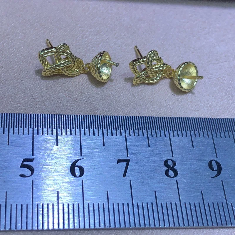 Wholesale S925 Sterling Silver Earrings Mount Findings Settings Base Mounting Parts Accessory for 10-14mm Pearls 5 pairs/lot