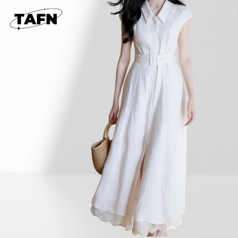

Elegant Women Dress Soft Texture Office Midi Outfit Ladies Chic Office Dress Solid Color Midi Dress Ladies Minimalist BC1640