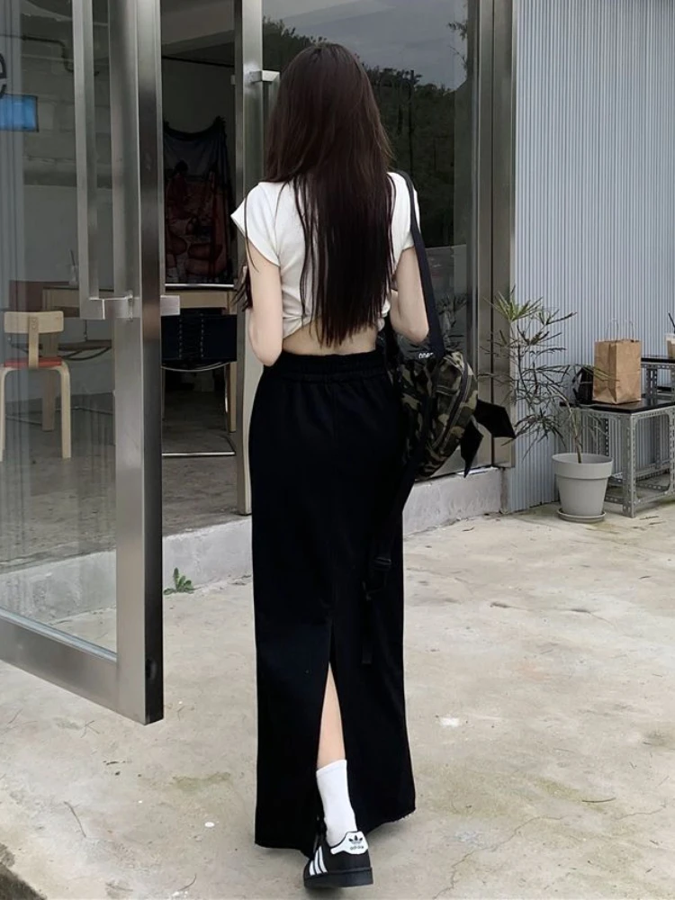 

Юбки женские, однотонные, модные, мешковатые, простые, в консервативном стиле, повседневные, весенние, новые, универсальные, для студентов, изящные, уютные, длиной до щиколотки