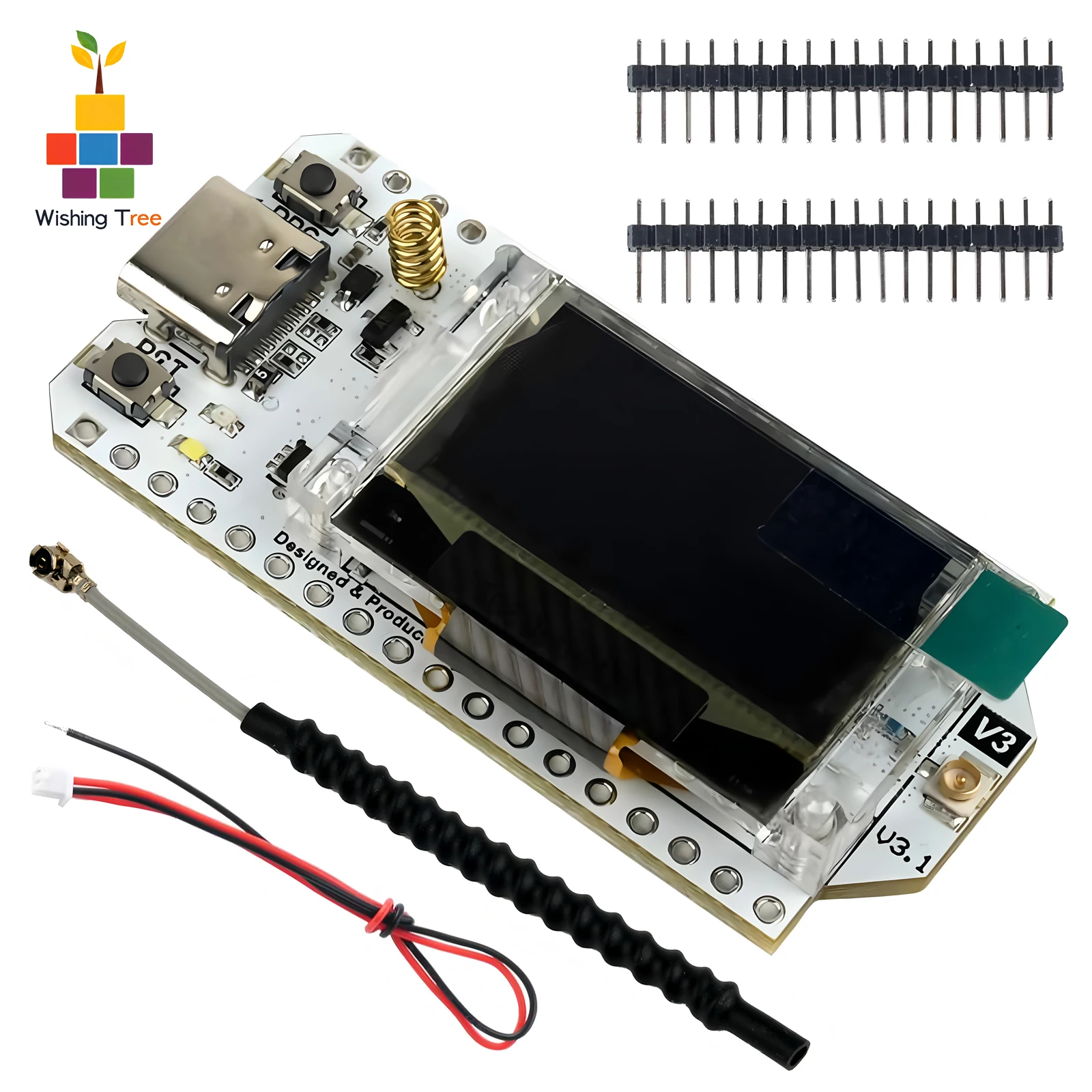 

Плата разработки IoT Heltec LoRa32 V3 с 0,96-дюймовым OLED-подключением, двухъядерным процессором ESP32-S3, тройным подключением Wi-Fi/BLE/LoRa