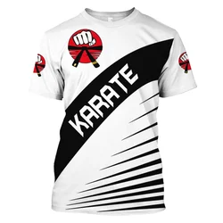 Men's Karate Training Suit, Children's Outdoor Sports Short Sleeved T-shirt, Round Neck Casual Summer T-shirt, Loose Fitting
