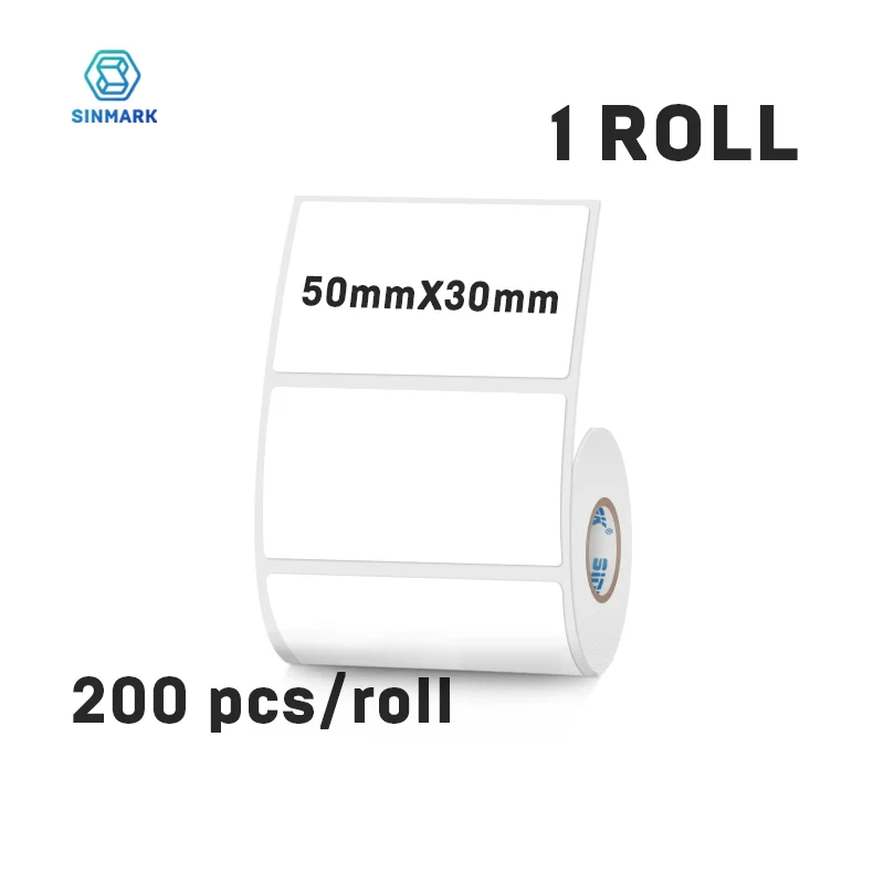 50 mm breiter Thermo-Etikettenaufkleber, weiß, selbstklebendes Etikettenpapier, Kleidung, Warenpreisschild, Anzug für Phomemo SINMARK-Drucker