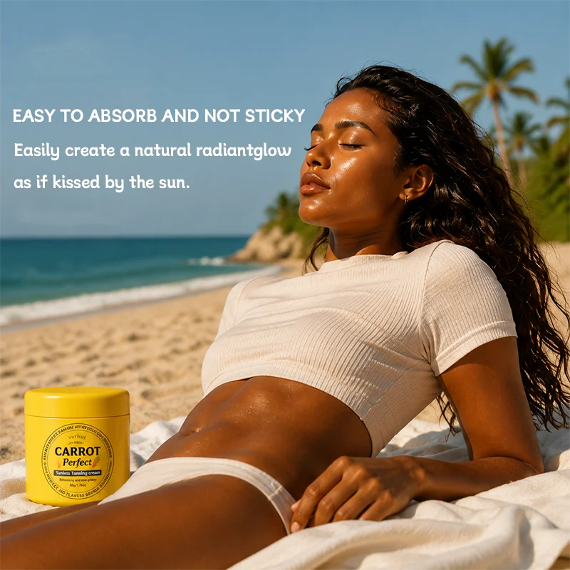 YUITIKUE Carrot Perfect Sunless Tanning Cream 50g Refreshing Non-Greasy Self Tanner Create Natural Flawless Bronze Skin