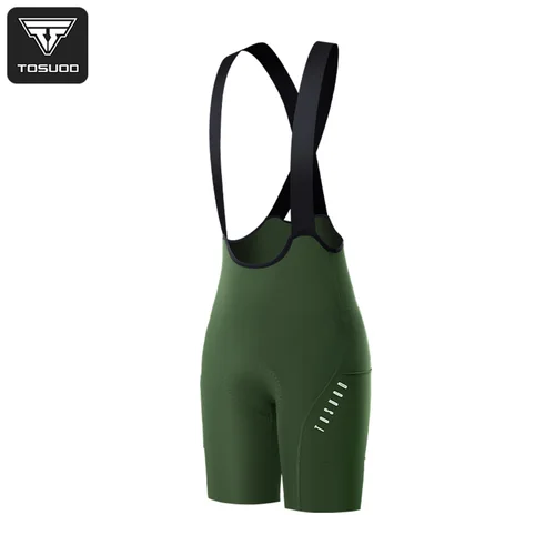 TOSUOD, pantalones cortos con pechera para ciclismo para mujer, pantalones cortos de ciclismo acolchados elásticos, ropa para exteriores, pantalones cortos cómodos antideslizantes para bicicleta de montaña y carretera