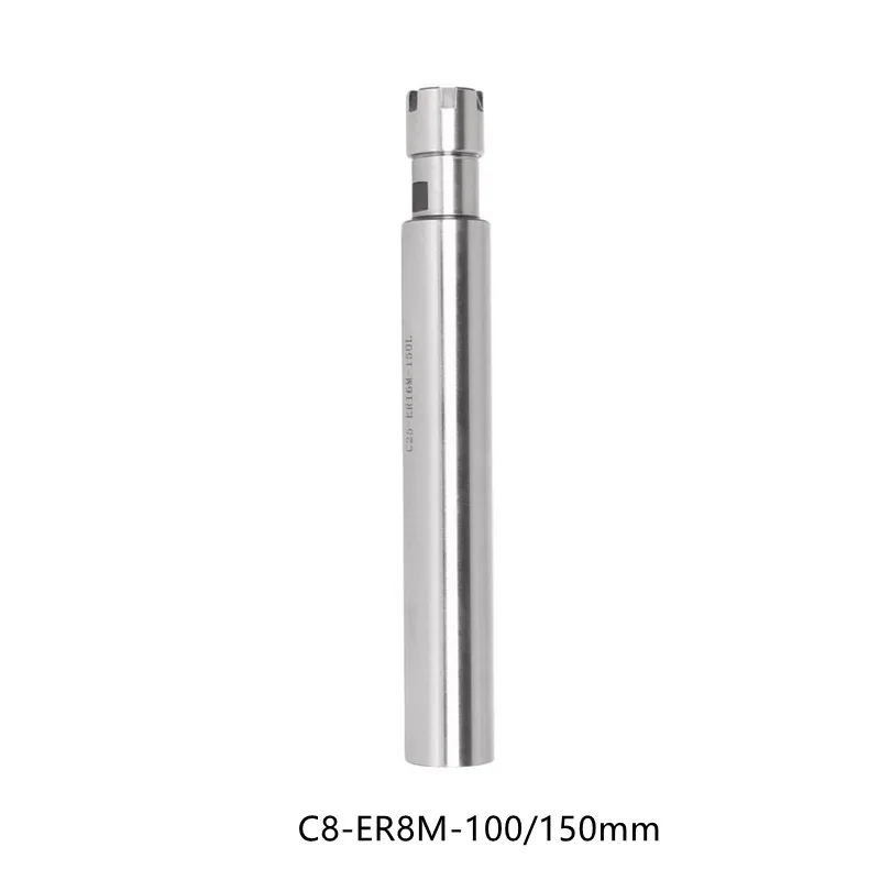 

C8-ER8 Цанговый патрон с ЧПУ, глубокая обработка, удлинитель с прямым хвостовиком, 100/150 мм, аксессуар для станка с ЧПУ