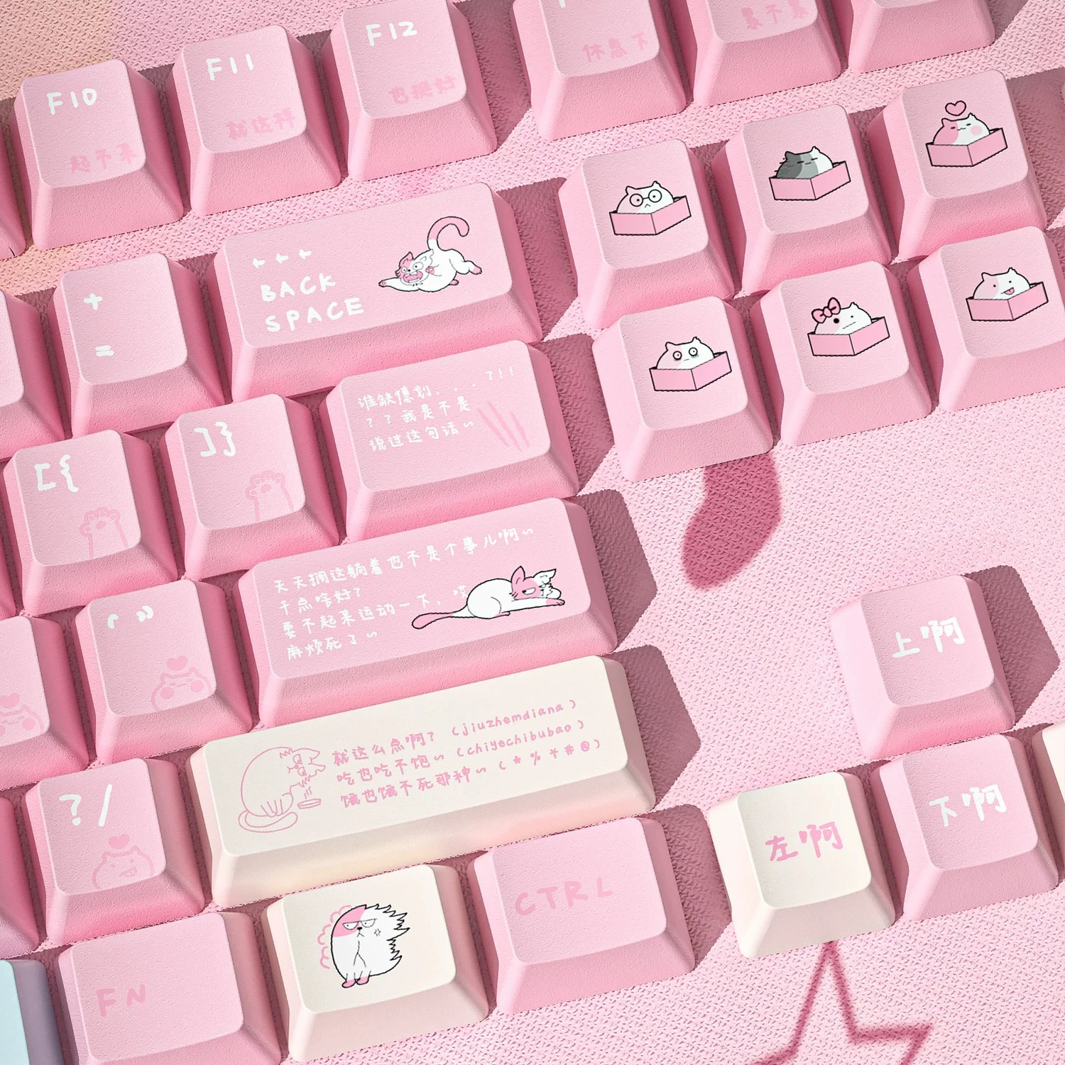 

Cat Museum theme keycap mechanical keyboard sublimation original highly original personality 104 keycaps