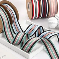 40mm Striped ribbons Rainbow Color Bands Nylon Colorful Elastic Band Webbing Waistband Stretchy Tape Clothing DIY Accessories