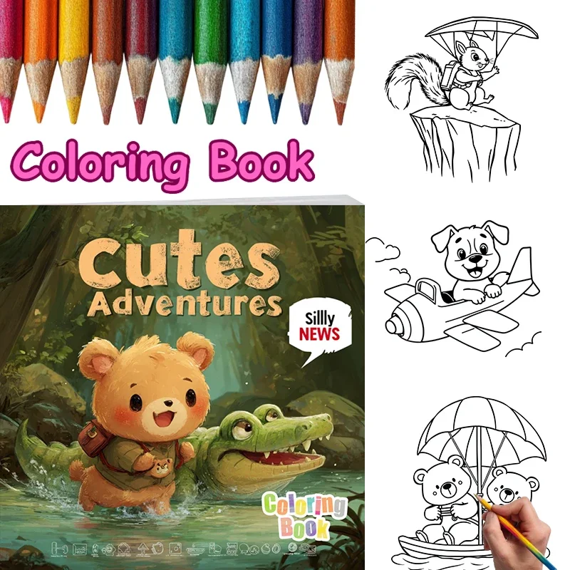 

Animal Adventure Coloring Book for Adult | 28 Pages Colouring Book, Drawing Supplies for Christmas, Thanksgiving