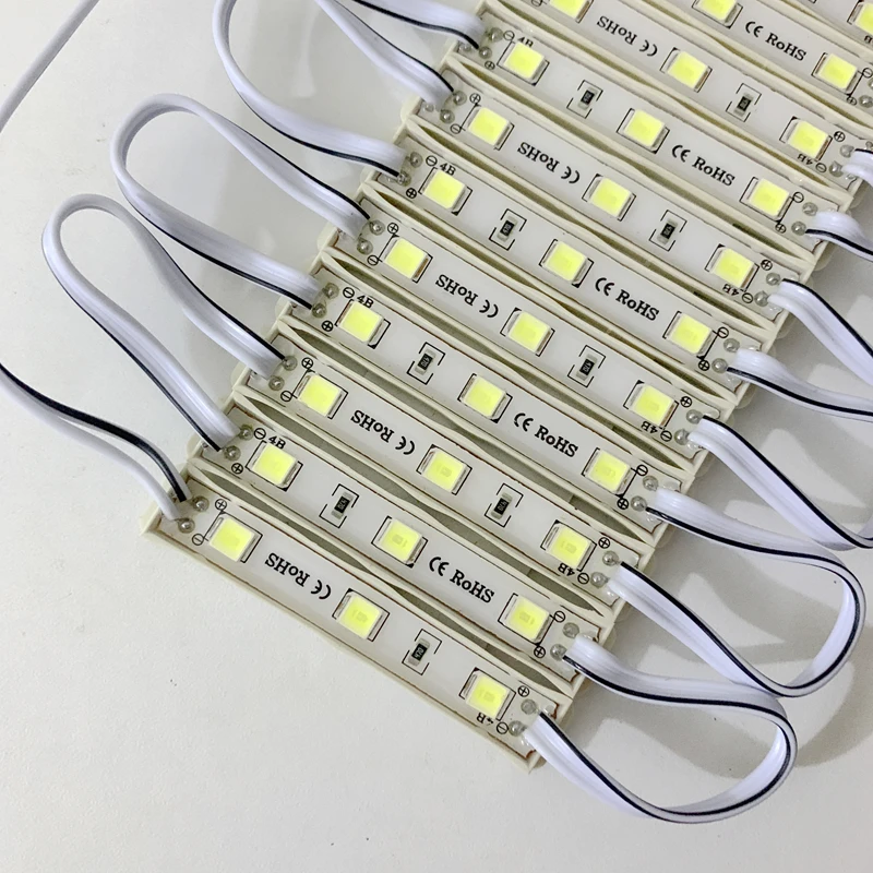 10pcs SMD 5054 LED Light Module DC12V 0.9W 3Led Waterproof Advertising Light 65*10mm Car Truck Advertising Logo Sign IP65