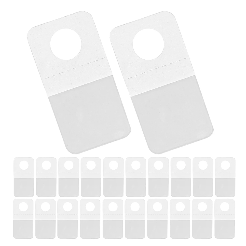 

100pcs HangingTagHooks ClearAdhesiveTabsforBusinessStoreDisplay SmallPVC HooksFoldSlotStorage Hardware LightweightUse