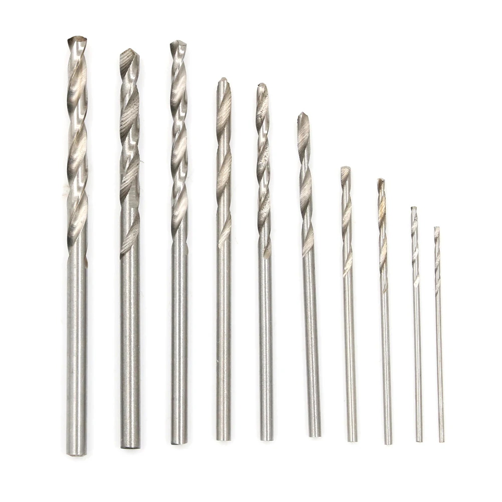 10Pcs Titanium Coated Drill Bits High Speed Steel Drill Bits Power Tools 0.8-3mm