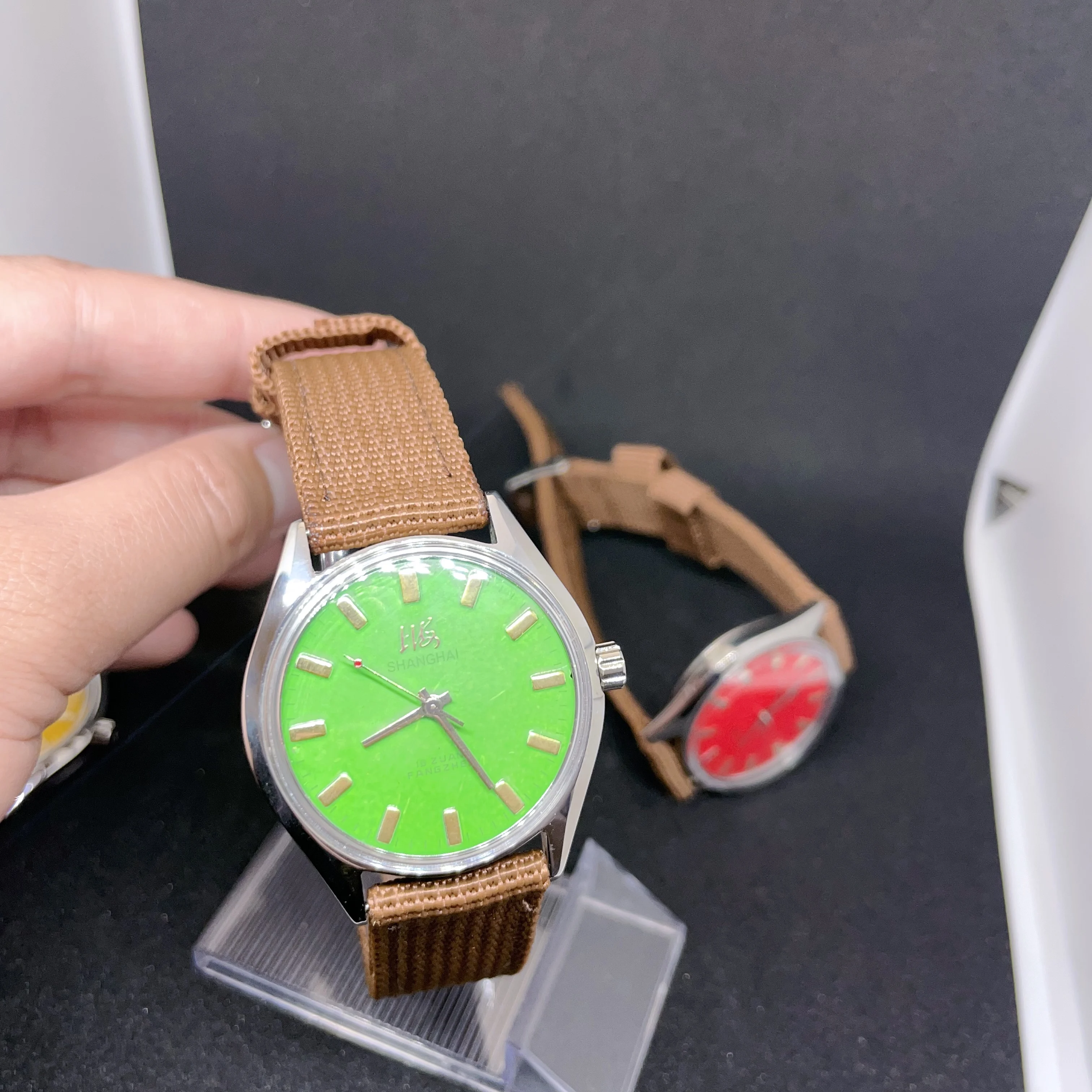 

3A Винтажные часы с ручной цепочкой 7120, чистые механические 19 модных деловых часов из нержавеющей стали с бриллиантами