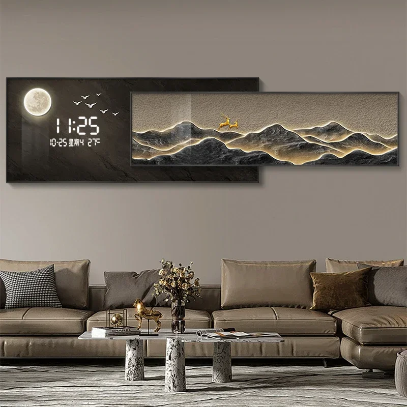 Design Nordic Living Room Wall Clock Aesthetic Luxury Large Art Wall Clock Digital Square Modern Relogio De Parede House Decor