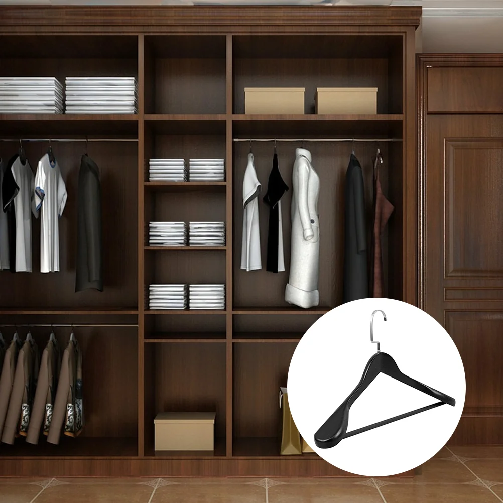 

Solid Wood Hanger Hangers Coat Clothes Useful Traceless Stainless Steel Garment Hanging Thicken Office Laundry