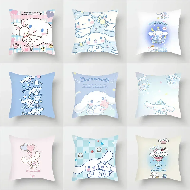 Kawaii Sanrio Cartoon Cinnamoroll Pillowcase Pillowcase Bedroom Cushion Cover Cute Anime Car Pillow Waist Pillowcase Wholesale