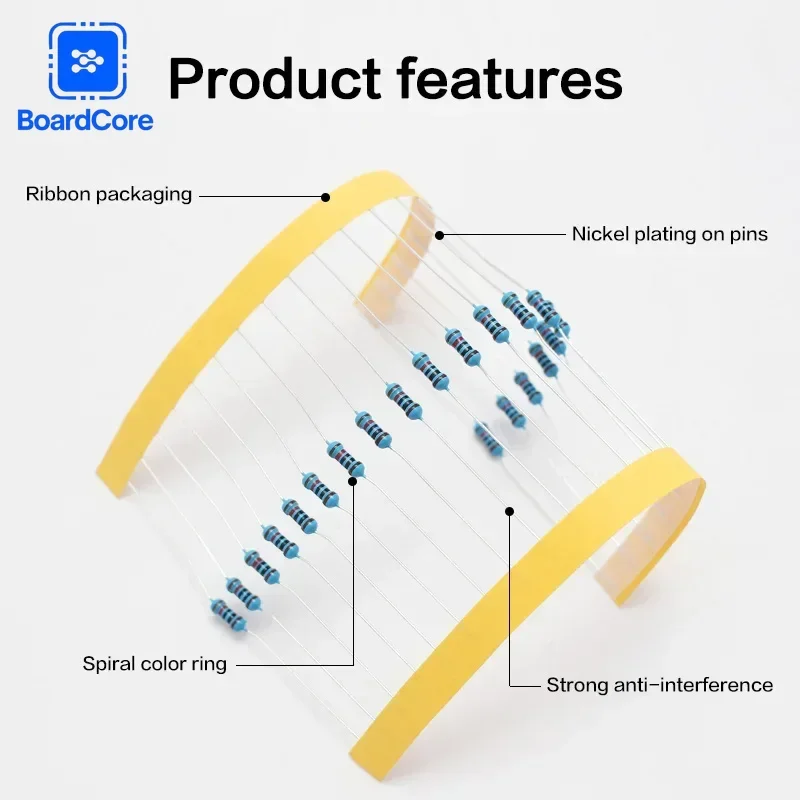 700pcs/set 1/4W Metal Film Resistor Kit & LED Diode 5mm5 Colors *20pcs Light Emitting Diode Set for DIY Electronic Circuit