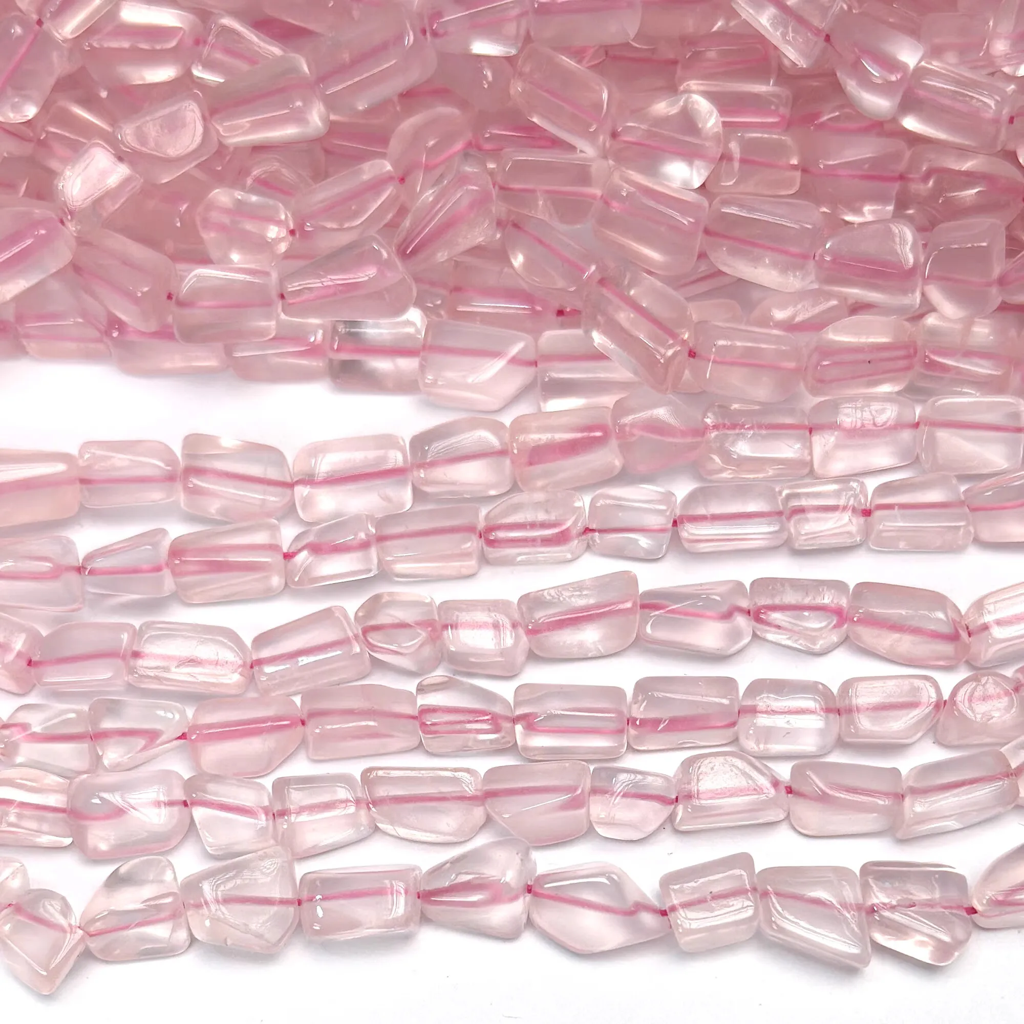 

7A розовый кварц граненый барокко 6-10 мм оптовая продажа для DIY ювелирных изделий ожерелье 39 см Изготовление свободных бусин